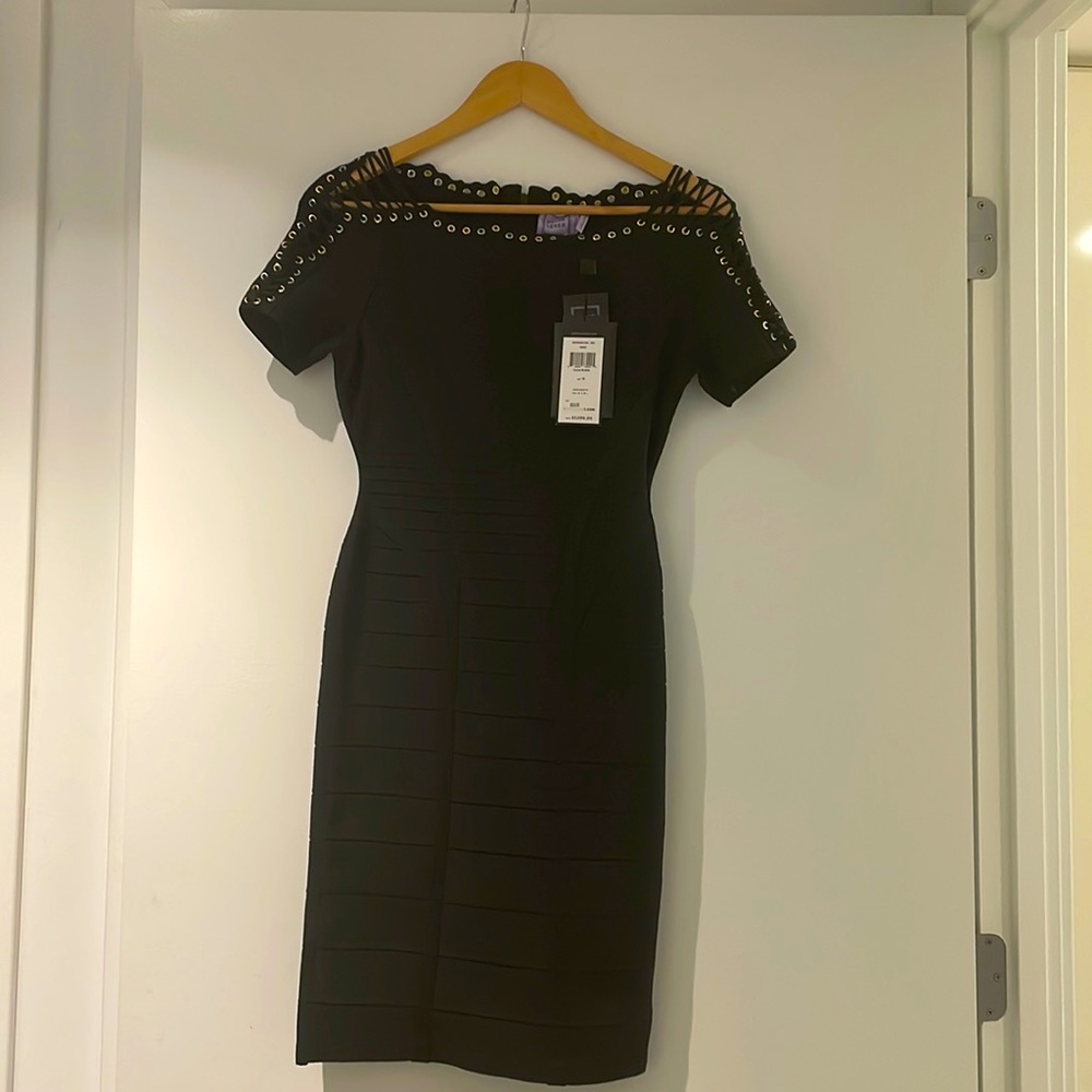 NEW WITH TAGS! Herve Leger “Mina” dress size medium in black